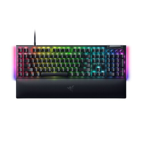 Razer BLACKWIDOW V4 – RGB Gaming Mechanical Keyboard – Underglow LED – Macro – Green Clicky Switches