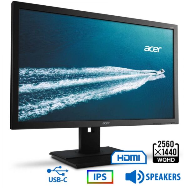 REFURBISHED ACER B276HUL IPS LED/Acer/27``WQHD/2560x1440/Wide/Black/w/Speakers/DP & HDMI & USB Type-C