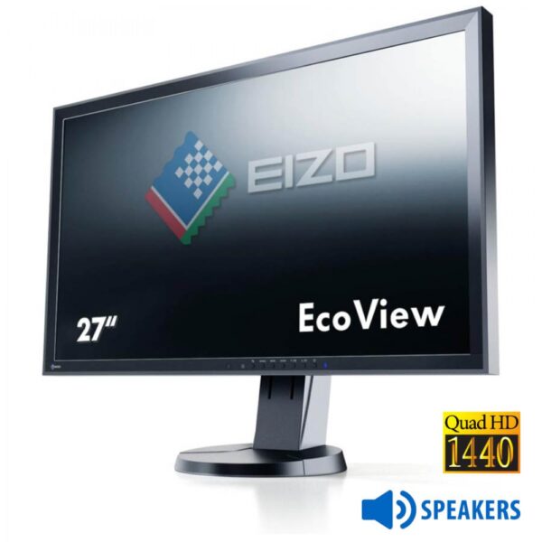 REFURBISHED EIZO FlexScan EV2736W Q-LED/Eizo/27``QHD/2560x1440/Wide/Black/w/Speakers/DVI-D & DP & USB  HUB