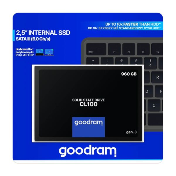 GoodRAM CL100 gen.3 SSD 960GB 2.5” SATA III