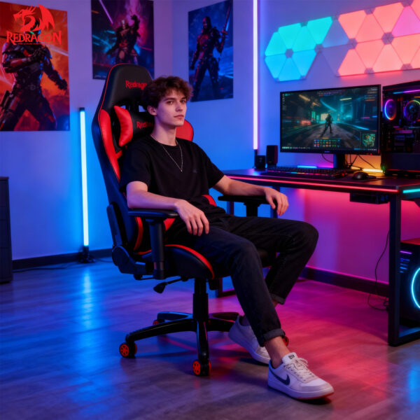  Redragon C326BR BLACK+RED Gaming Καρέκλα