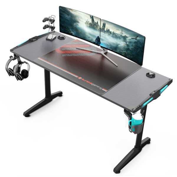 Eureka Ergonomic® ERK-GIP-55B-V2 Gaming Γραφείο  148x60x79.5cm6