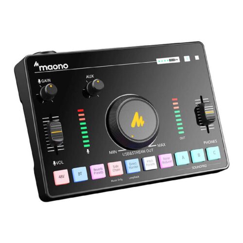 Maono AMC2 Neo Audio Mixer & Sound Card για Streaming και Recording με Phantom Power 48V
