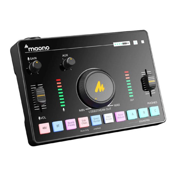 Maono AMC2 Neo Audio Mixer & Sound Card για Streaming και Recording με Phantom Power 48V