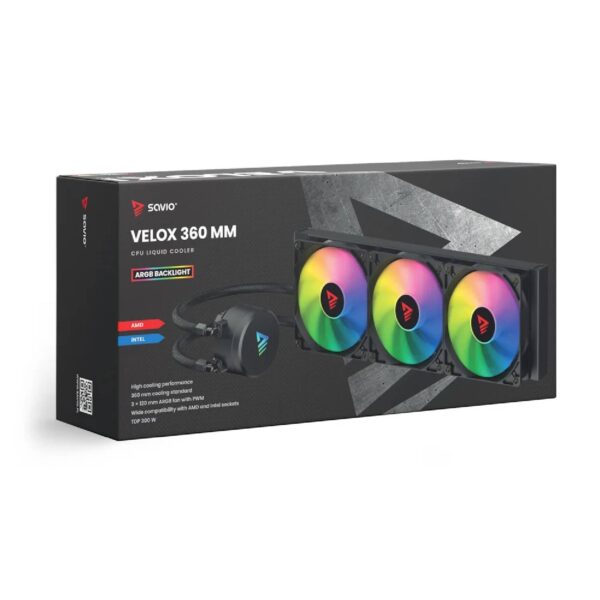 Savio VeloX 360MM , Τριπλή Υδρόψυξη Επεξεργαστή, AM4/AM5/1700
