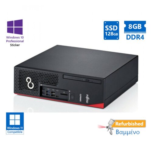 Fujitsu D738 SFF i3-8100/8GB DDR4/128GB SSD/DVD/10P Grade A+ Refurbished PC/Windows 11