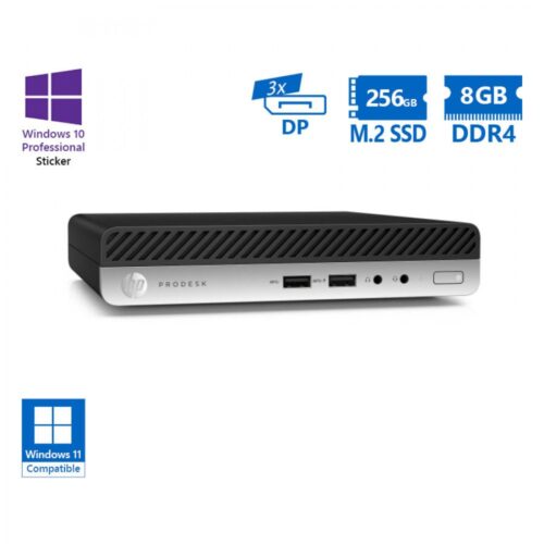 HP ProDesk 400G5 DM i5-8500T/8GB DDR4/256GB M.2 SSD/No ODD/Windows 11/ Grade A Refurbished PC