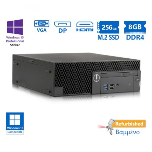 Dell 3060 SFF i5-8500/8GB DDR4/256GB M.2 SSD/DVD/Windows 11/ Grade A+ Refurbished PC