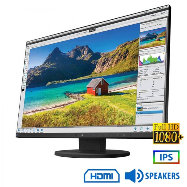 REFURBISHED Monitor FlexScan EV2455 IPS LED/Eizo/24``FHD/1920x1200/Wide/Black/w/Speakers/D-SUB & DVI-D & DP
