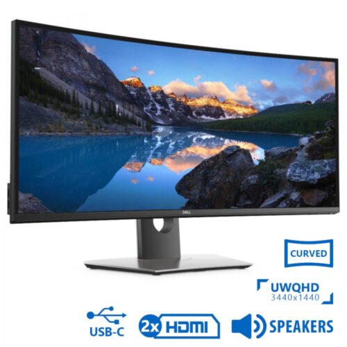 REFURBISHED Monitor UltraSharp U3419W Curved/Dell/34``UW-QHD/3440x1440/Black/w/Speakers/DP & 2xHDMI & USB T