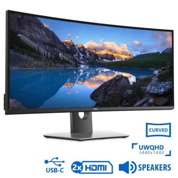 REFURBISHED Monitor UltraSharp U3419W Curved/Dell/34``UW-QHD/3440x1440/Black/w/Speakers/DP & 2xHDMI & USB T