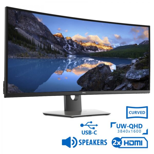 REFURBISHED Monitor UltraSharp U3818DW Curved/Dell/38``UW-QHD/3840x1600/Black/w/Speakers/DP & 2xHDMI & USB