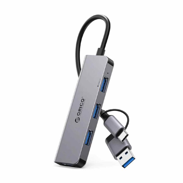 Orico USB Hub 4 Θυρών USB-C/USB-A – 1x USB 3.0 & 3x USB 2.0 – Αλουμινίου