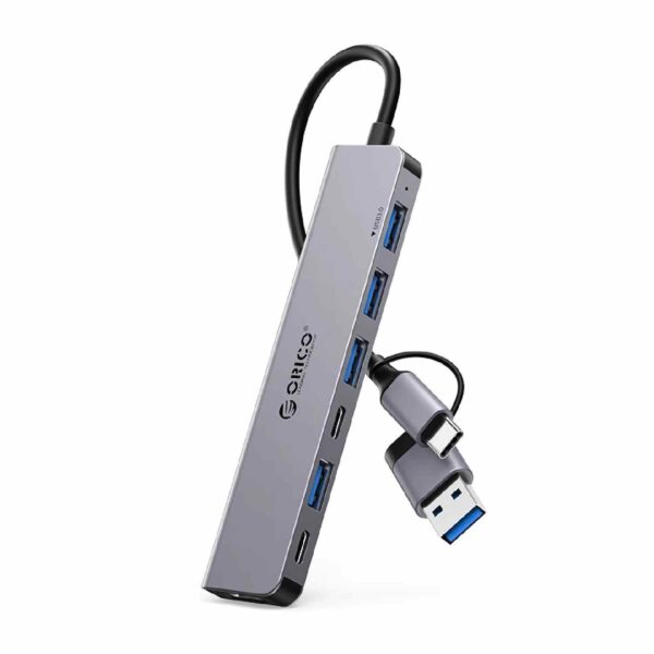 Orico USB Hub 7 Θυρών USB-C / USB-A – 2x USB-C, 1x USB 3.0 & 4x USB 2.0 – Αλουμινίου