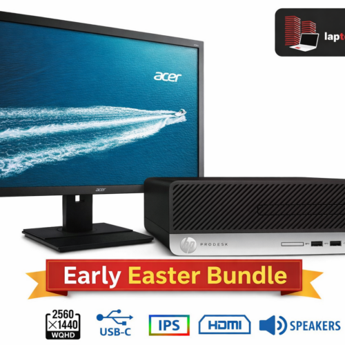 Early Easter Bundle : REFURBISHED HP PRODESK 400 G5 SFF + Used ACER B276HUL IPS LED/Acer/27“/Speakers/Windows 11/ + Δώρο SET Πληκτρολόγιο - Ποντίκι