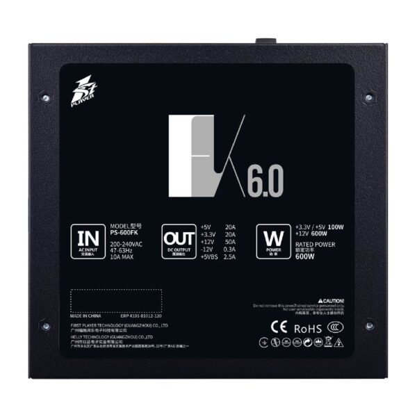 1stPlayer Τροφοδοτικό 600W APFC (T)