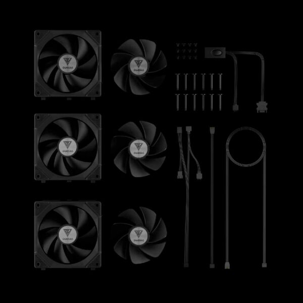 Gamdias AEOLUS P2-1203 Fan Pack 3x120mm – A-RGB / Reverse Blades / Daisy Chain / Infinity Mirror (T)