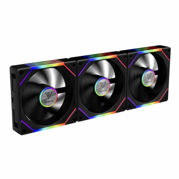 Gamdias AEOLUS P2-1203 Fan Pack 3x120mm – A-RGB / Reverse Blades / Daisy Chain / Infinity Mirror (T)