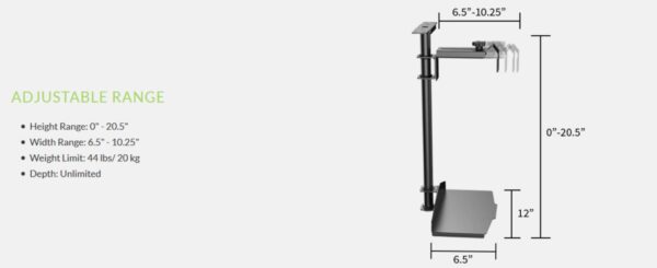 Eureka Ergonomic® MCH-B PC Holder (Black) Gaming Αξεσουάρ Γραφείων