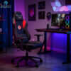 Eureka Ergonomic® ERK-GC09-R-GR Μαύρο & Κόκκινο Gaming Καρέκλα