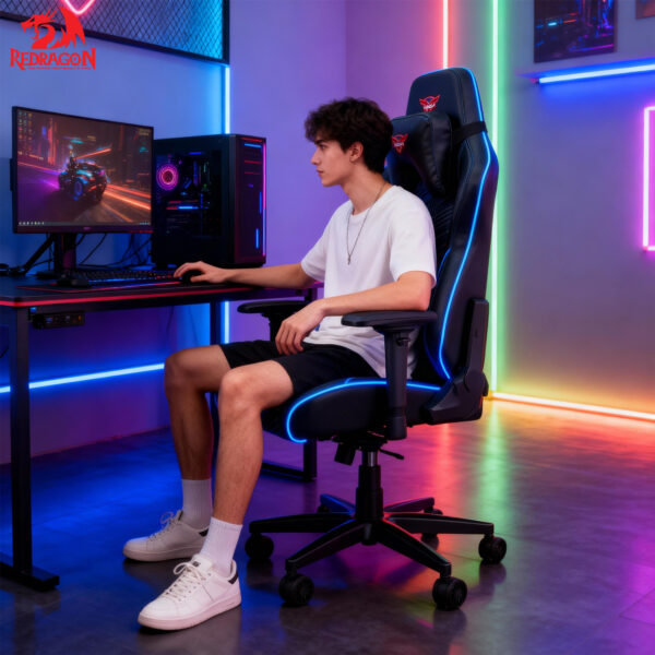 Eureka Ergonomic® ERK-YYK-GC-03 RGB Gaming Καρέκλα με Remote controller