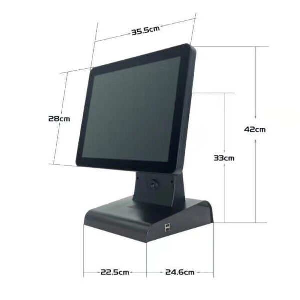 NG USED ALL IN ONE POS TERMINAL, 15in, i5 5350U, 4GB, 128GB M.2 SATA, WIN10 PRO, ΜΑΥΡΟ.