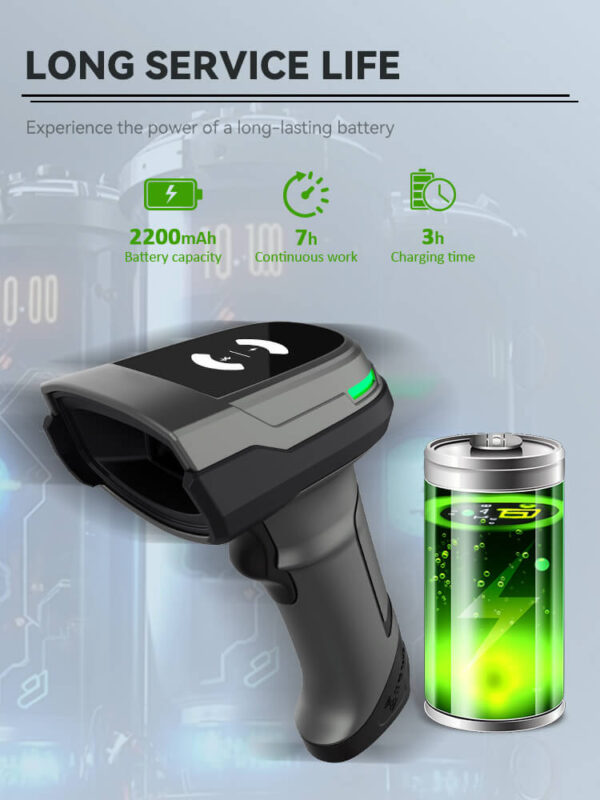 NG BAR-2405 ΑΣΥΡΜΑΤΟ BARCODE SCANNER, 2D, 2.4+ΒΤ, 2200 mAh