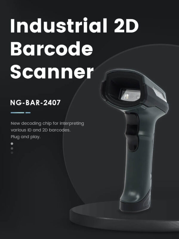NG BAR-2407 ΕΝΣΥΡΜΑΤΟ BARCODE SCANNER, 2D, USB, ΜΕ ΒΑΣΗ