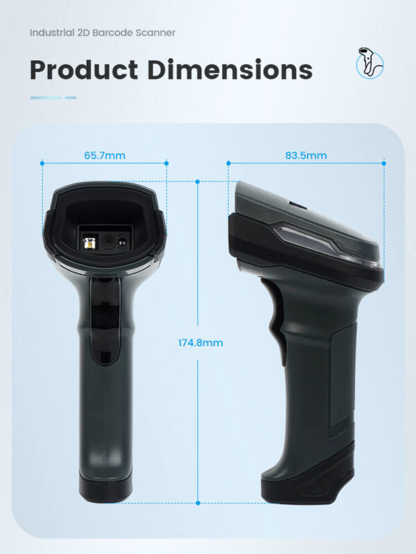 NG BAR-2407 ΕΝΣΥΡΜΑΤΟ BARCODE SCANNER, 2D, USB, ΜΕ ΒΑΣΗ
