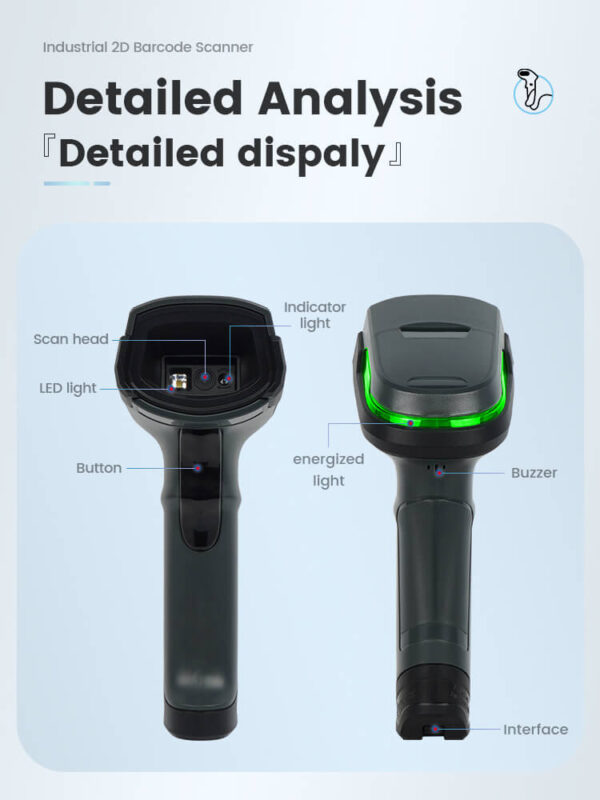 NG BAR-2407 ΕΝΣΥΡΜΑΤΟ BARCODE SCANNER, 2D, USB, ΜΕ ΒΑΣΗ