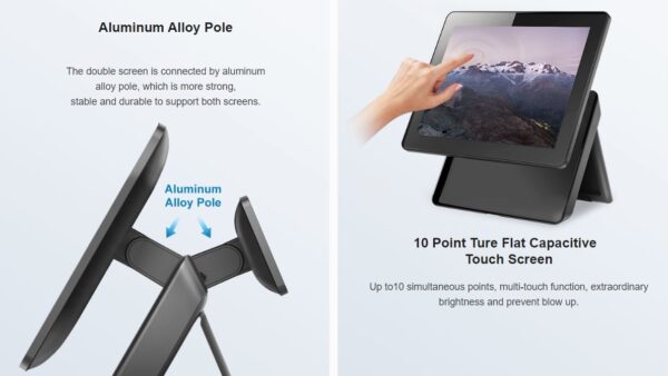 NG FOLD ALL IN ONE POS 15.6in, INTEL i5 1135G7, 8GB, 256GB M.2 SATA, FANLESS, MULTITOUCH, ΜΑΥΡΟ