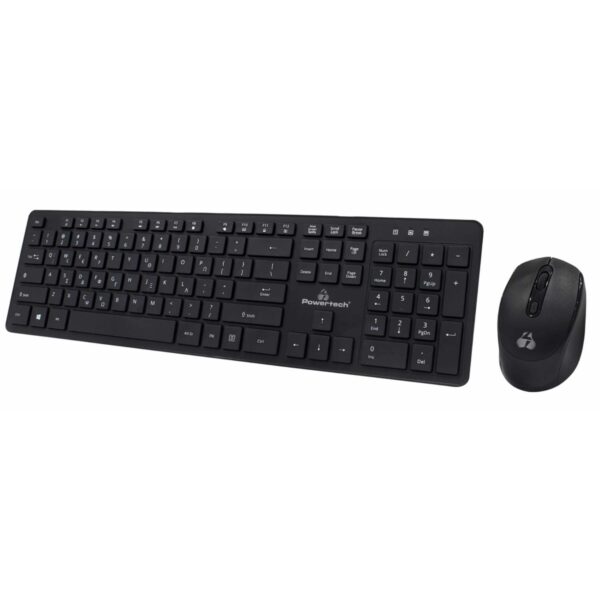 POWERTECH set ποντίκι & πληκτρολόγιο PT-1189, ασύρματο, 1600DPI, μαύρο