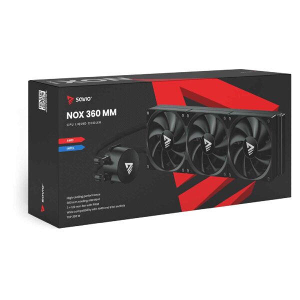 Savio NOX 360mm Υδρόψυξη CPU – Τριπλό Ψυγείο / 3×120mm PWM / 460mm Tubes / Intel & Amd (T)