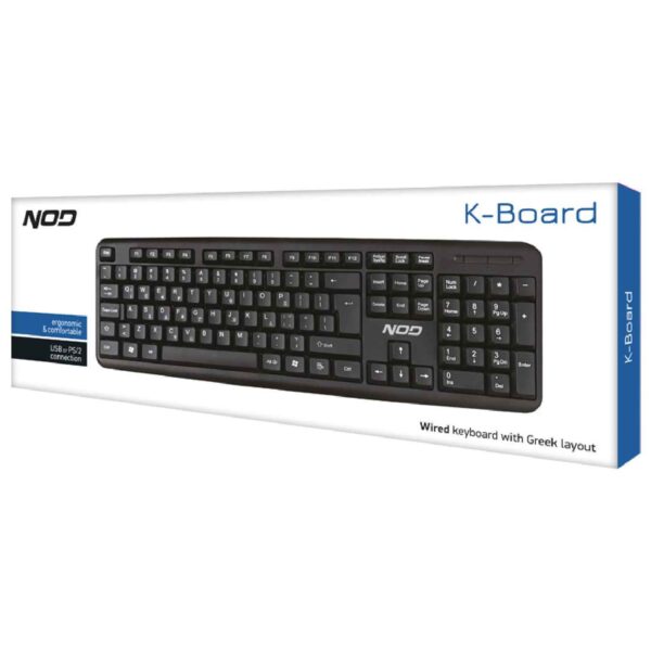 NOD K-board, Ενσύρματο πληκτρολόγιο, με ελληνικούς χαρακτήρες