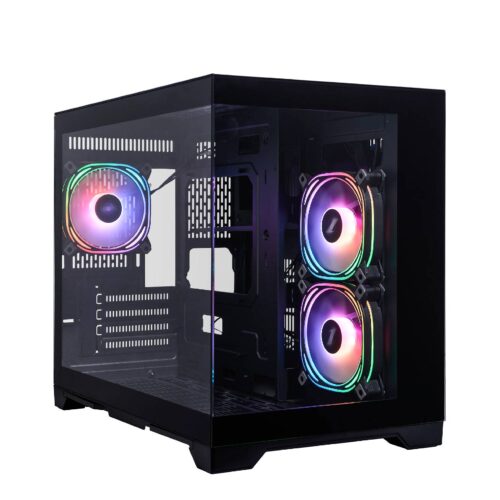1stPlayer MV6-TP Black mATX Case με Panoramic Tempered Glass & 3 ARGB Fans (T)