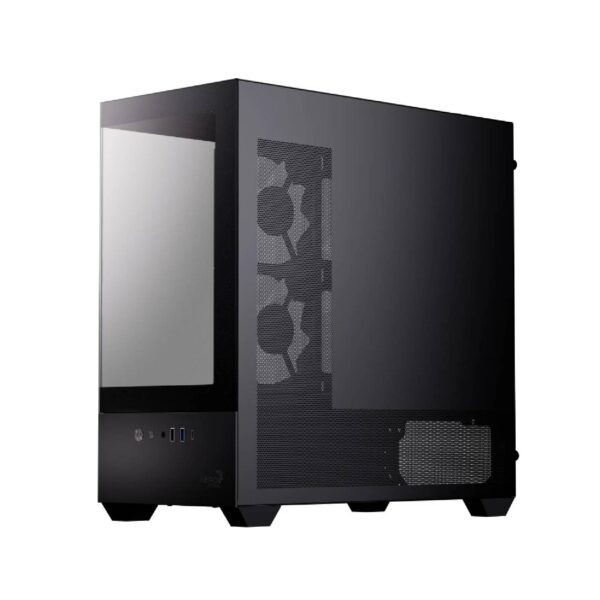 AeroCool P300D Digi-G-BK-v1 Κουτί mATX Mini Tower με Digital Display, USB-C & 3x 120mm A-RGB (Μαύρο) (T)