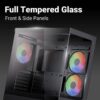 AeroCool P500D Digi-G-BK-v1 Κουτί ATX με Digital Display, USB-C & 3x 120mm A-RGB Fans (Μαύρο) (T)
