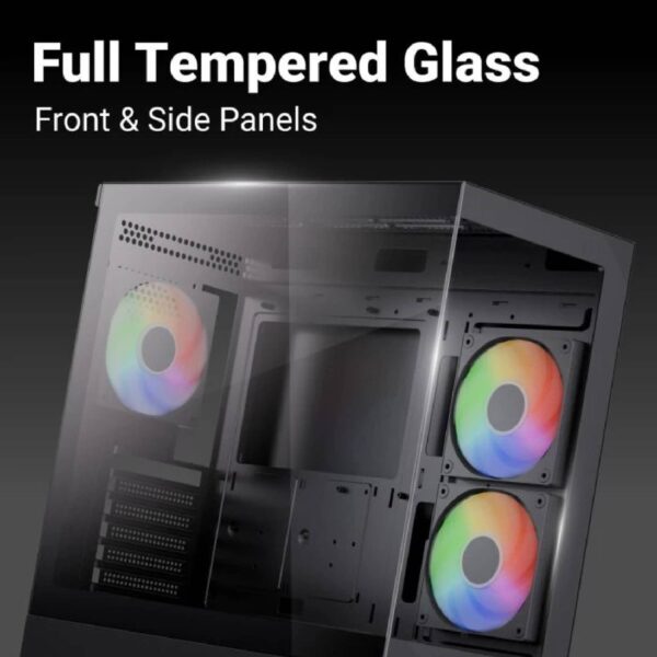 AeroCool P500D Digi-G-BK-v1 Κουτί ATX με Digital Display, USB-C & 3x 120mm A-RGB Fans (Μαύρο) (T)