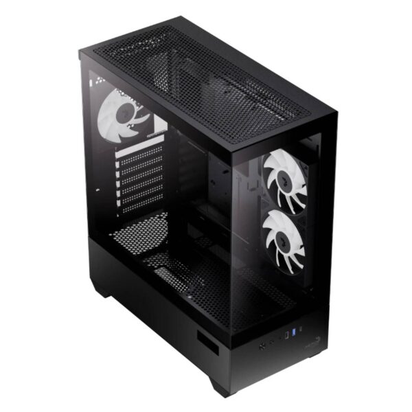 AeroCool P500D Digi-G-BK-v1 Κουτί ATX με Digital Display, USB-C & 3x 120mm A-RGB Fans (Μαύρο) (T)