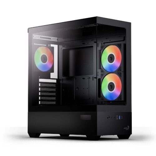 AeroCool P500D Digi-G-BK-v1 Κουτί ATX με Digital Display, USB-C & 3x 120mm A-RGB Fans (Μαύρο) (T)