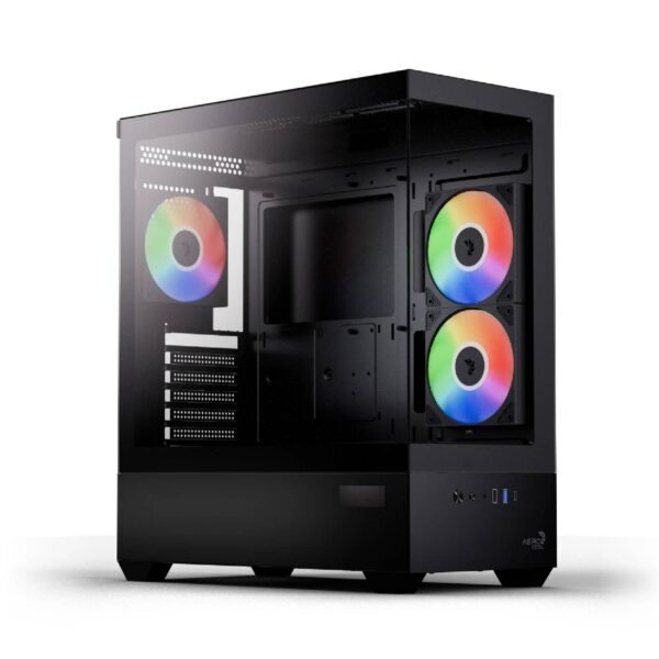 AeroCool P500D Digi-G-BK-v1 Κουτί ATX με Digital Display, USB-C & 3x 120mm A-RGB Fans (Μαύρο) (T)