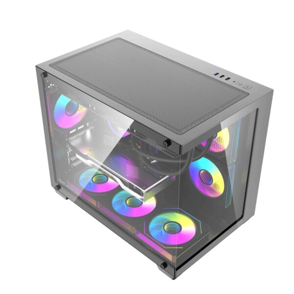 Darkflash B275 PRO Black ARGB Case mATX με 6x Infinity Mirror Fans (T)