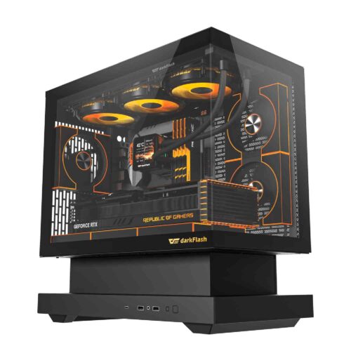 Darkflash F1 Black Θήκη Υπολογιστή – Midi Tower με 6x ARGB Ανεμιστήρες / Tempered Glass / USB-C / M-ATX ITX / Μαύρο (T)