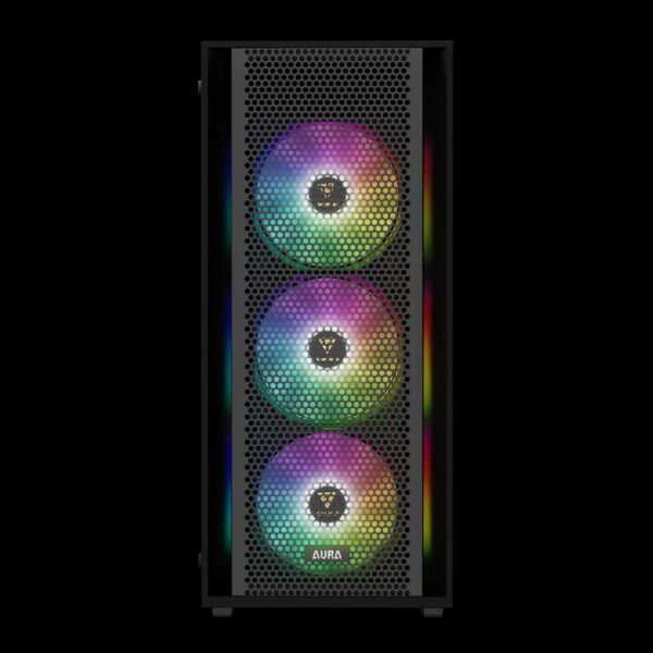Gamdias AURA GC2 Elite , Midi Tower, Mesh, 4x RGB Fans, Tempered Glass, Μαύρο (T)