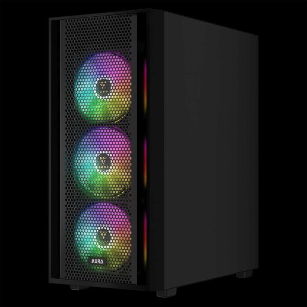 Gamdias AURA GC2 Elite , Midi Tower, Mesh, 4x RGB Fans, Tempered Glass, Μαύρο (T)