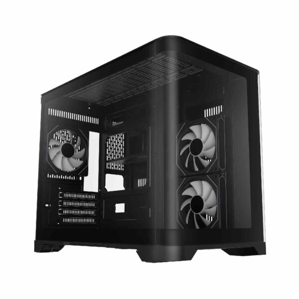 Gamemax HYPE-M Black mATX Case – Κουτί Υπολογιστή με 3x120mm ARGB Ανεμιστήρες / Curved Tempered Glass (T)
