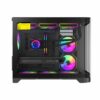 Gamemax HYPE-M Black mATX Case – Κουτί Υπολογιστή με 3x120mm ARGB Ανεμιστήρες / Curved Tempered Glass (T)