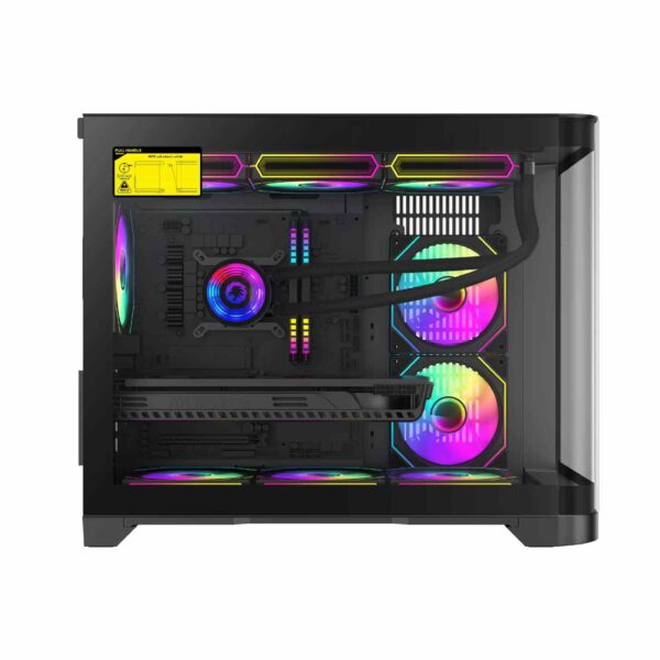 Gamemax HYPE-M Black mATX Case – Κουτί Υπολογιστή με 3x120mm ARGB Ανεμιστήρες / Curved Tempered Glass (T)