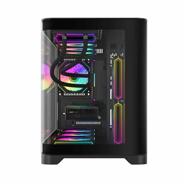 Gamemax HYPE-M Black mATX Case – Κουτί Υπολογιστή με 3x120mm ARGB Ανεμιστήρες / Curved Tempered Glass (T)