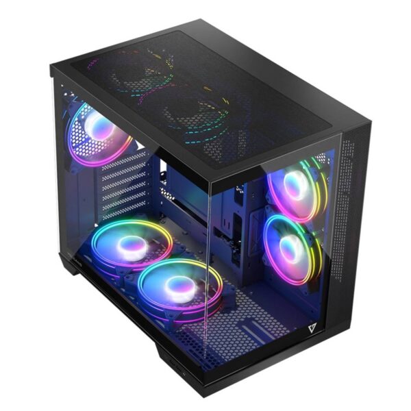 Modecom Panorama ARGB 7F Gaming Midi Tower Κουτί Υπολογιστή με 7x ΠροΕγκατεστημένα ARGB Fans και Tempered Glass , Μαύρο (T)